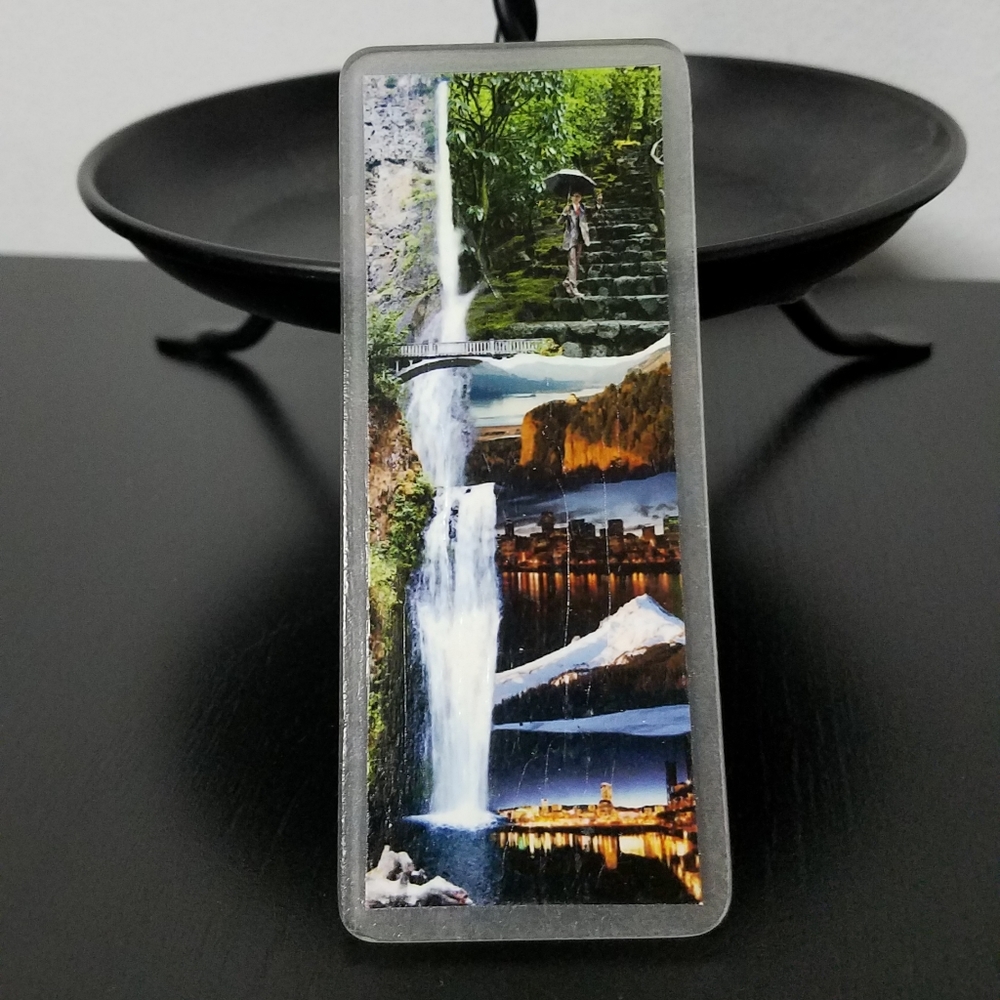 🌲 OOAK Oregon PNW Falls Mt Hood PDX Artist frosted resin magnet EUC